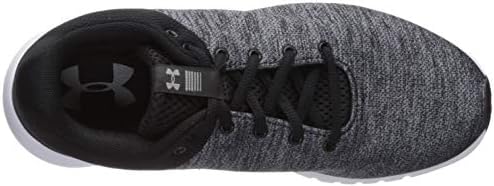 Under Armour Women's Micro G Pursuit Twist Running Shoe, Black (001)/White, 5 | Image 4