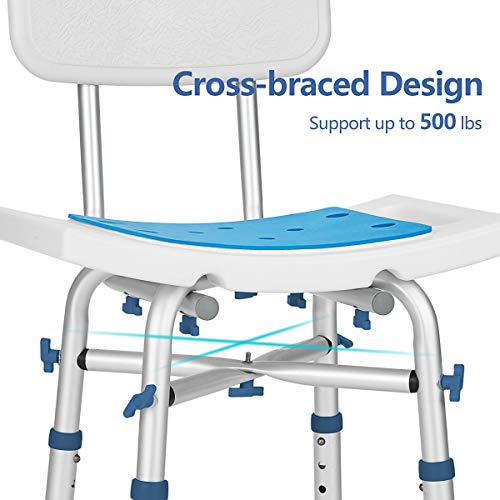 Greenchief 500 Lbs Adjustable Shower Chair With Back & Greenchief Metal Step Stool For Adults And Elderly, Kitchen Step Stool #TOP6