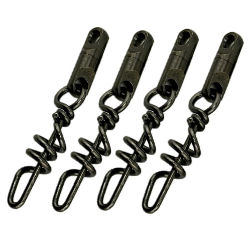 Lobo Lures Quick Release Big Game Marlin Fishing Heavy Duty Aussie Style Ball Bearing Dredge Corkscrew Swivels (4 Pack)