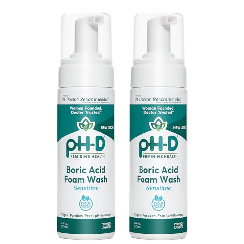 Image of pH-D Feminine Health Boric Acid Foam Wash, Sensitive, 6 Fl Oz, Pack of 2