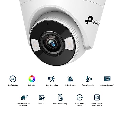 Image of TP-Link VIGI C440 4mm Lens Smart Security Camera | 4MP Ultra HD Full-Color Turret Network Camera | Smart Detection | ONVIF | H.265+ | PoE /12V DC CCTV | Remote Monitoring | Pan /Tilt