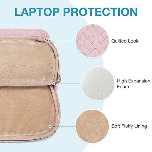 Image of BAGSMART Laptop Sleeve Case with Handle Protective Water-Resistant | 13.3-14 inch Laptop Bag for Women with Front Pockets, Compatible with MacBook, HP, Dell