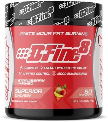 Thermogenic Pre-Workout Energy Powder & Shredding Supplement, Boost Energy Mood & Focus, Sugar Free, Contains Senactiv, Endurance, 300mg Caffeine, N-Acetyl-L-Tyrosine (Strawberry Mango)