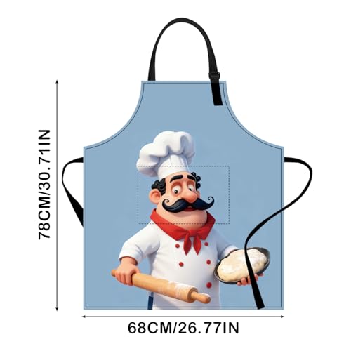 Image of Nuxovilar Cute Cooking Kitchen Apron, 26.77 * 30.7 Inches, Essential for Kitchen Cooking, Baking, Festive Gatherings