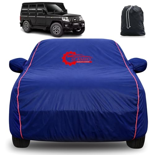 Image of 100% Waterproof Car Cover for Mahindra Bolero 2011-2026 | All-Weather, Dustproof & UV Protection | Heavy-Duty 3-Layer Fabric | Custom Fit with Mirror & Antenna Pocket | Navy Blue