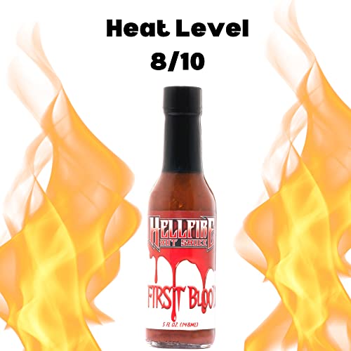 Hellfire Hot Sauce Vegan Gift Pack - Gourmet Hot Sauce Variety Pack With 4 Plant Based Flavors (Four 5 Oz. Bottles) #TOP5