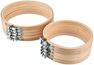 Embroidery Hoop Wood,10 Pieces 3 Inch and 4 Inch Round Bamboo Circle Cross Stitch Hoop Ring,Adjustable Embroidery Hoop Bulk Wholesales for Art Craft Handy Sewing (A) (3in/4in)