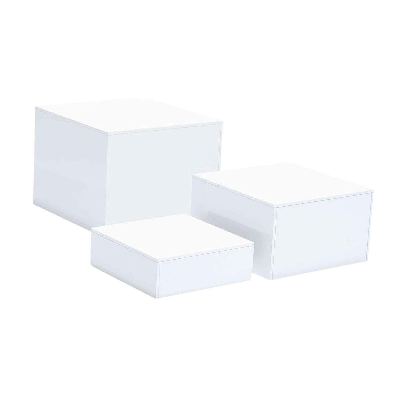 YIXANNX Food Riser For Buffet Table Acrylic Display Stand Must Have For Event Planners Set Includes Food Riser In 3 Different Sized Weddings Cupcake Candy , White