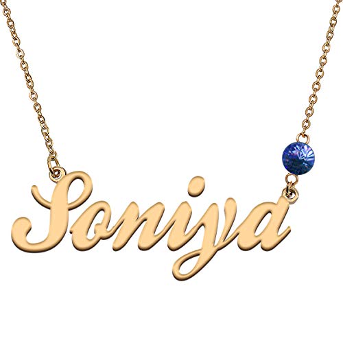 HUAN XUN Custom Choker Birthstone Soniya Name Necklace Best