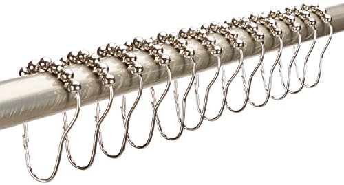 Amazon Basics Rust Resistant Shower Curtain Roller Hook Rings