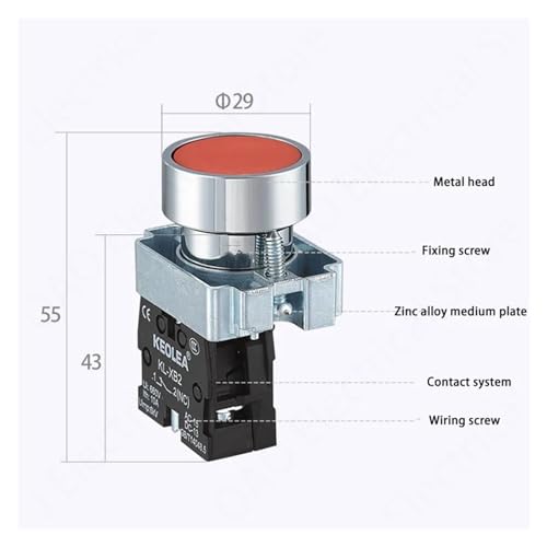 Interrupteur 22mm XB2 bleu réinitialisation auto et tête plate pour un contrôle précis au pouce - 3
