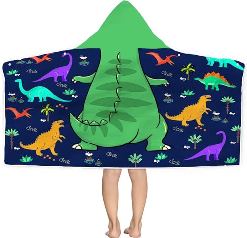 Bonsai Tree Dinosaur Beach Towel Dinosaur Towel for Kids with Hood