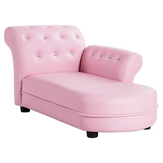 Costzon Kids Sofa, Upholstered Chaise Lounge Armrest Relax Couch, 32.5’’ (L) x 18’’ (W) x 16.5’’ (H), ASTM and CPSIA Certified, Pink