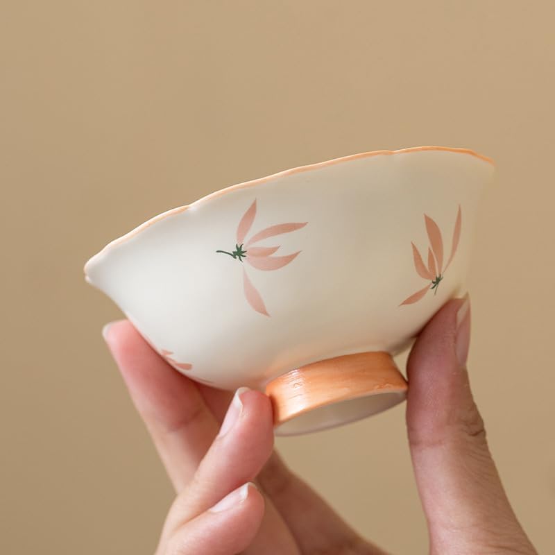 GSOUL Kungfu Tea cup Butterfly Orchid Ceramic Teacup Home Drinking Tea Cup Single Master Simple Small Brewing Cups Small Tea Cups