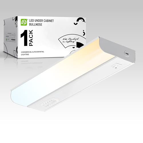 Image of ASD LED Under Cabinet Lighting Hardwired, 9 Inch 4W 2700K-5000K Selectable, 337LM, CRI90+, Direct Wire Linkable Under Counter Lights for Kitchen, Dimmable Under Cabinet Lights, White, UL Certified