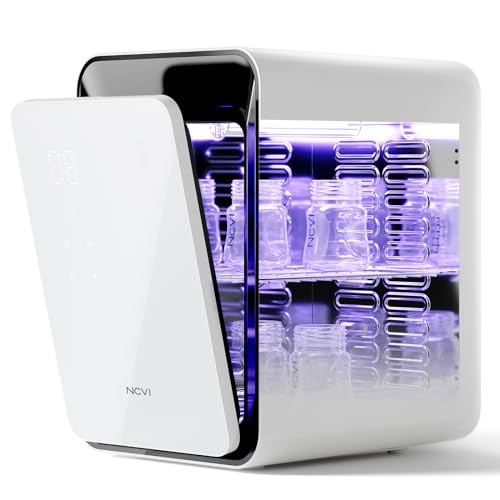 NCVI 12L UV-Light Baby Bottle Dryer Pro for Infant Can Hold 12 Baby Bottles, Stainless Steel Baby UV Household Box Cabinet for Baby Pacifiers/Silicone Teether Toys/Breast Pump Parts