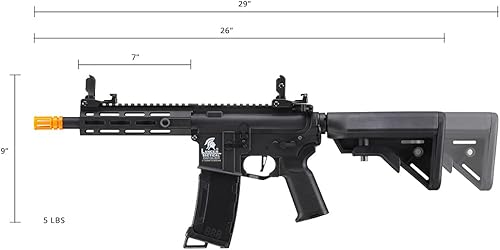 Vista 40 de Lancer Tactical Gen 3 Polímero ligero y duradero M4 Airsoft MLOK AEG con tapa media de alta velocidad con disparador rápido programable