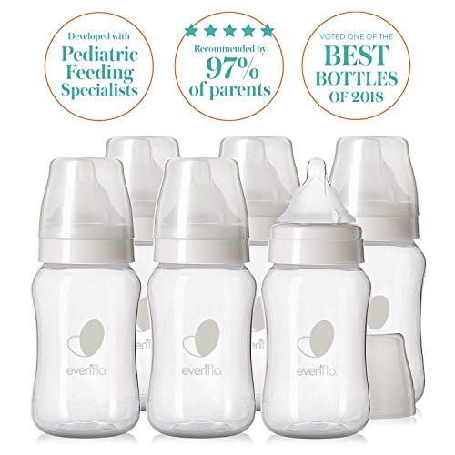 Evenflo Feeding Premium Proflo Venting Balance Plus Wide Neck Baby, Newborn and Infant Bottles - Helps Reduce Colic - 9 Ounce (Pack of 6)