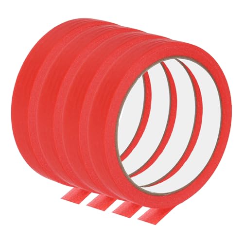 Image of PATIKIL Masking Tape 0.6 Inch Wide, 4 Roll 22 Yard Painters Tape Bulk No Residue Craft Tape for Wall Painting Labeling Car Painting Home DIY Flower Crafts Decoration, Red