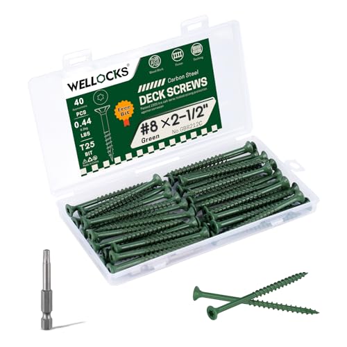 Image of WELLOCKS #8 x 2-1 /2 in Green Deck Screws, 0.44 lb Trial Size