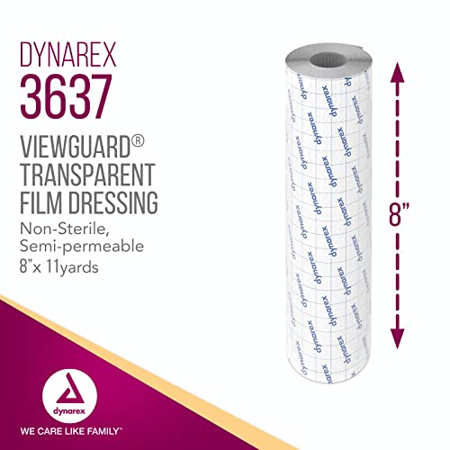 Dynarex View Guard Transparent Film Dressing Roll, Non-Sterile Transparent Film Dressing That Protects Minor Wounds and Easily Conforms to Body Contours, 8