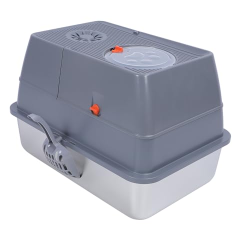 Bac à litière pour animaux en inox fermé et extra large pour chat - 3