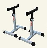 Safety Stands - Adjustable Heights (8 Adjustments from 23" to 37"), 1000 lb Capacity, Great for Squats. Top Catch Width - 16" Great to Place Both Sides of Any Bench