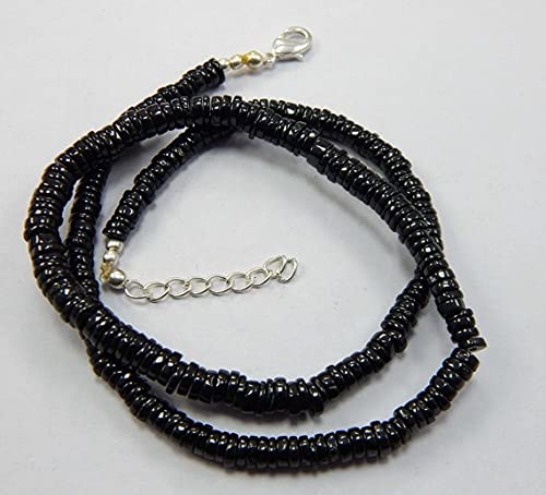 Perles heishi spinel noir naturel 5mm pour remplacer les perles synthétiques ternes