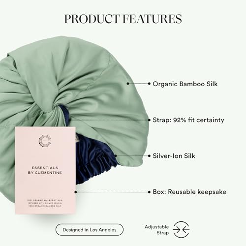 Image of Essentials by Clementine Organic Mulberry Silk Sleep Turban & Bonnet | Silver Ion & Organic Bamboo Silk Lining