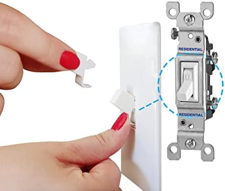 Residential (4 Pack, Clear) | No Tools Required | Easy to Install and Remove | Child Proof Light Switch | Lock Toggle Switch in On Or Off Position | Light Switch Cover Guard