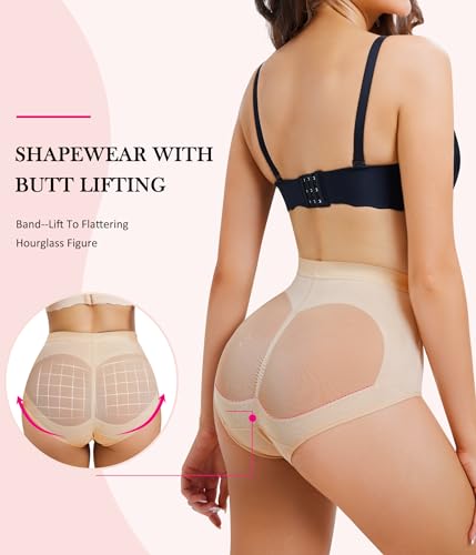 Image of Nebility 2 Piece Tummy Control Shapewear Butt Lifting Underwear for Women Lower Belly Waist Trainer Seamless Faja Body Shaper