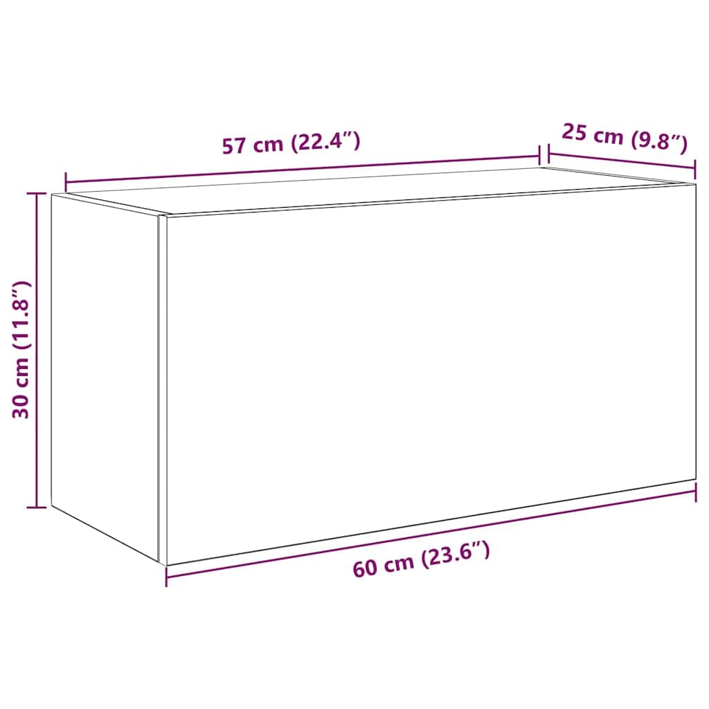 Tomostar Armoire Murale de Salle de Bain, Meuble Haut Salle de Bain Armoire de Toilette Suspendu chêne Sonoma 60x25x30 cm Bois ingénierie
