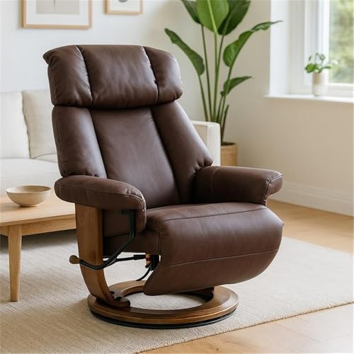 Sillón reclinable moderno tela marrón miniatura 2