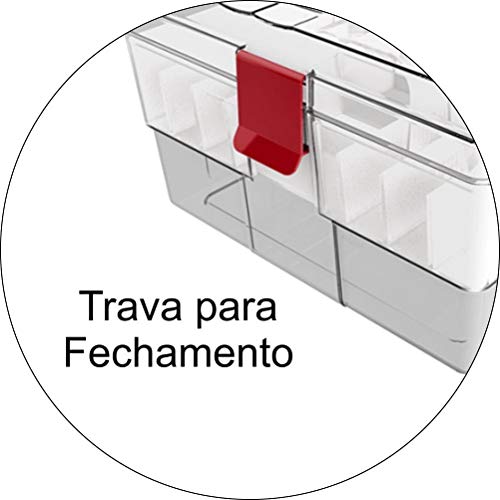Maleta Organizadora Crippa Cristal/Vermelha