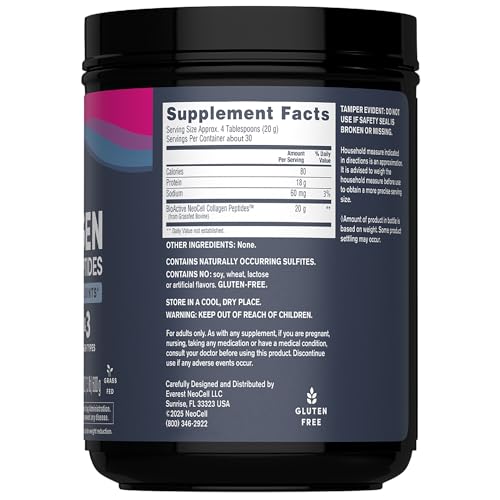 NeoCell Super Collagen Peptides, Unflavored, Powder, 21.2 oz., 1 Canister - Image 3
