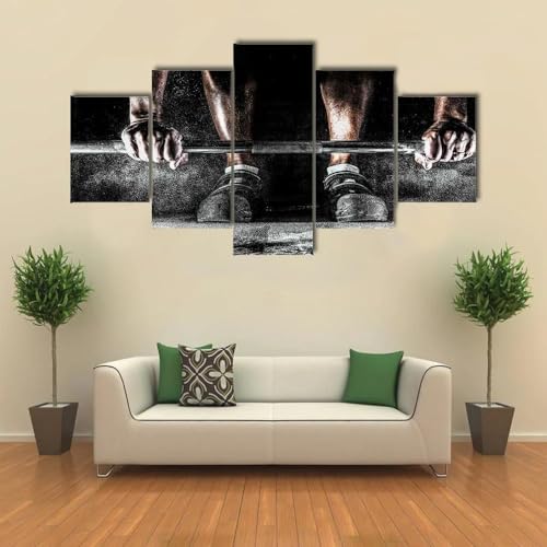 Cadre decoration murale ANLIONE 5 parties motivation homme bodybuilder pour salon