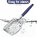 Cat Litter Scoop, Metal Cat Scooper, Plastic Handle Scoop, Sifting Shovel of Christmas– Heavy Duty Aluminum Alloy Litter Box Scoop with Deep Mesh, Design for Easy Waste Removal and Cleaning(Dark Blue)