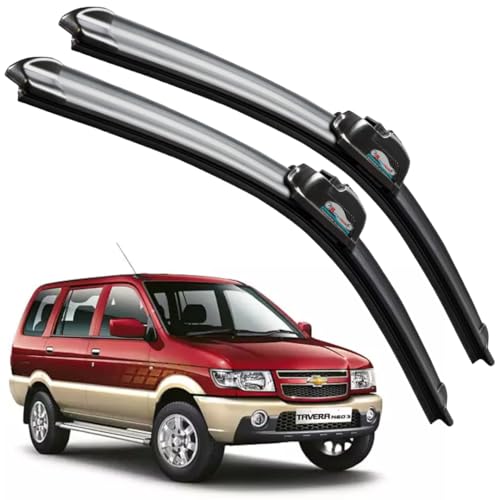 Image of Frameless Rubber Car Wiper Blades Set of 2 Compatible with (Tavera (D-22,P-16))