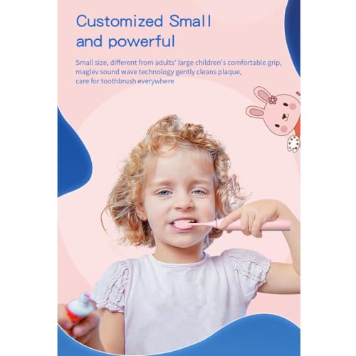 Image of Ausha Giraffe Kids Electric Toothbrush with 3 Extra Heads with Soft DuPont Bristles, Rechargeable, Cartoon Design, Smart Timer, 5 Modes,Waterproof Tooth Brush for Children (Ages 3-12)