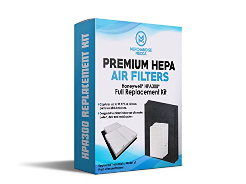 Premium True HEPA Replacement Filters for HPA300 Air Purifier. Includes 3 HEPA R Filters and 4 Pre-Activated Carbon Filters - Fits models in the HPA090 series, HPA100 series, HPA200 series, HPA300