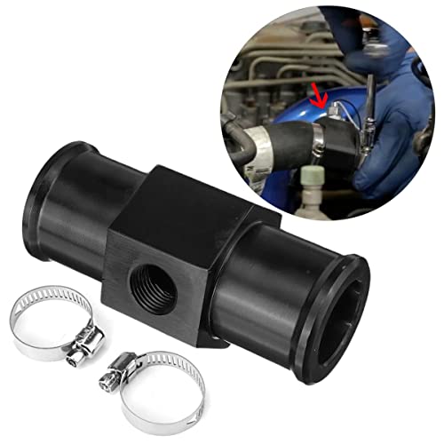 Bagaraatan Black Aluminum Water Temp Meter Temperature Gauge Joint Pipe Radiator Sensor Adaptor Attachment Hose Clamps 20Mm #TOP3