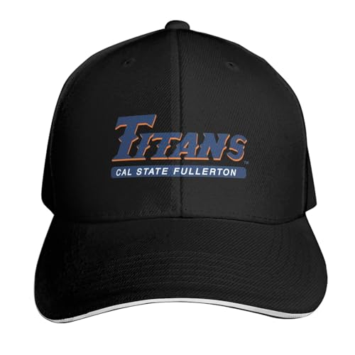 Cal State Fullerton Titans Cap Adjustable Printed Hiphop Baseball Hat Black
