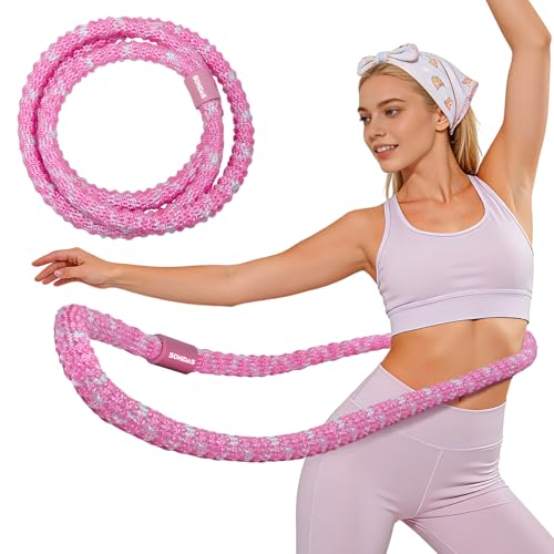 SOHIDAS Soft Hula Hoop for Adults 3.3lb Weighted Hula Hoops for Women Weight Loss Pilates Equipment Infinity Hoop Soft Spring Weighted Hoop for Adults Women Beginners Kids Home Travel Gym