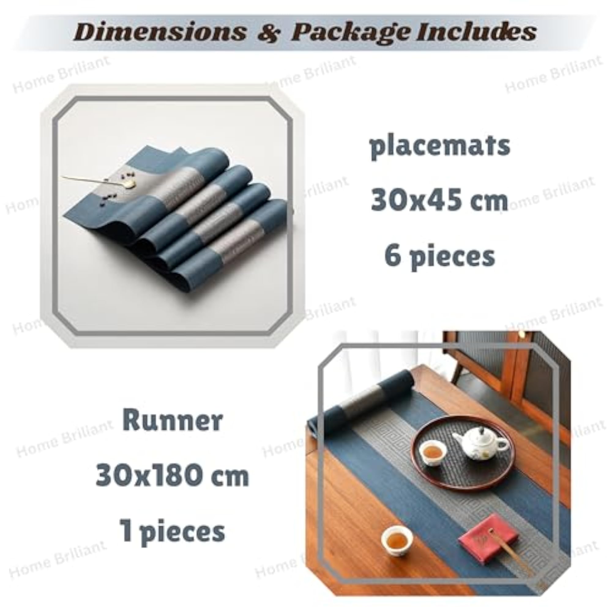 Elegant Placemats with Matching Table Runner Set