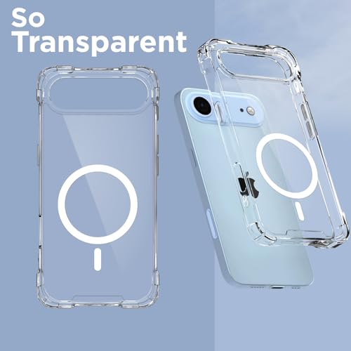 Image of Pikkme Back Cover for iPhone 17 Air Mag-Safe Shockproof PC + TPU Protective Case Magnetic Support Bumper Case (Transparent Mag-Safe)