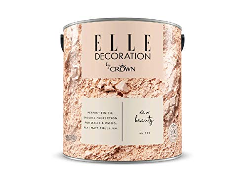 Crown ELLE DECORATION Raw Beauty No. 539, 2,5 L, extra-matte Premium Wandfarbe für Innen, für Wände und Holz, hohe Deckkraft, Innenfarbe,Spiegelt die Töne von Vintage-Spitze wider