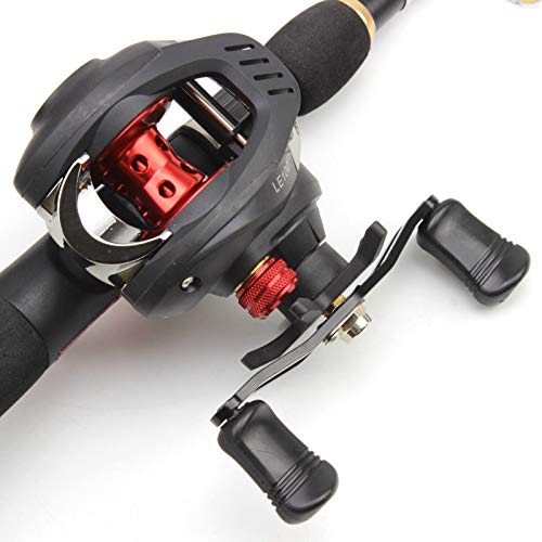 Canne de pêche 165 cm télescopique rouge avec moulinet casting