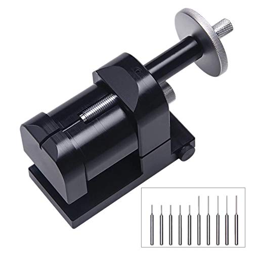 Kit de removedor eslabones reloj, herramienta para bandas relojes, 10 pasadores perforación, material metal premium, plataforma ensanchada ajustable para diferentes tamaños, para reparación relojero Cover