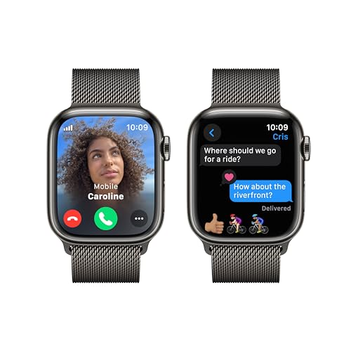 Apple Watch Series 9 [GPS + Cellular 41mm] Smartwatch with Graphite Stainless Steel Case with Graphite Milanese Loop. Fitness Tracker, ECG Apps, Always-On Retina Display by Apple - Image 4