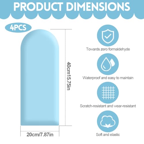Paneles de pared 3D acolchados con tapicería premium anticolisión de 40x20cm 3